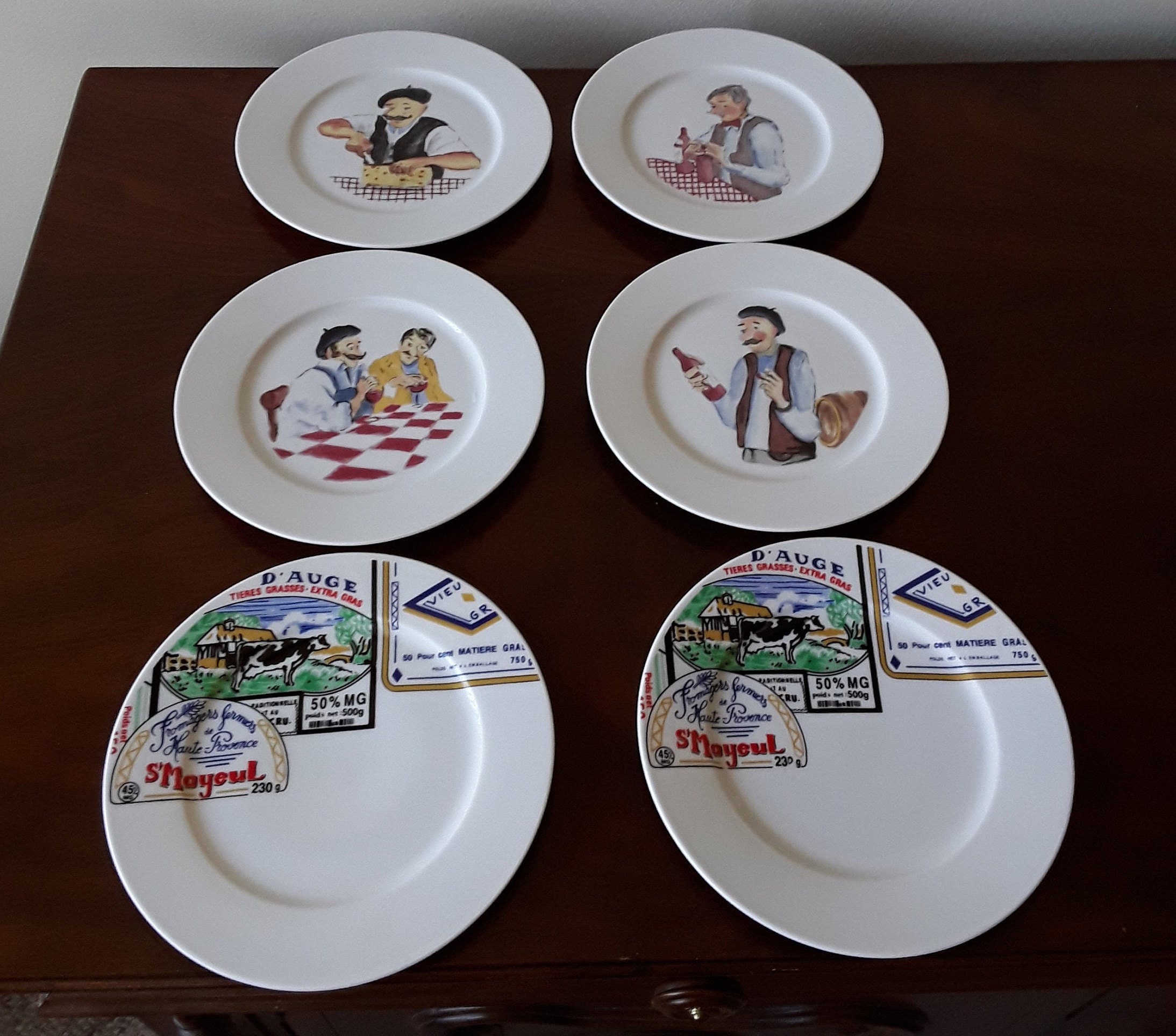 Set of 6 French Cheese Plates Bistro Plates Made in France R Etsy