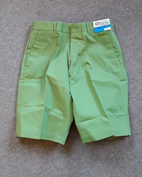 NOS Kids Green Shorts, Classic 1960 High Waisted … - image 5
