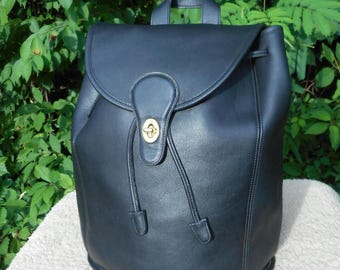 Navy XL Vintage Coach Travel Backpack Weekender Carry on Unisex