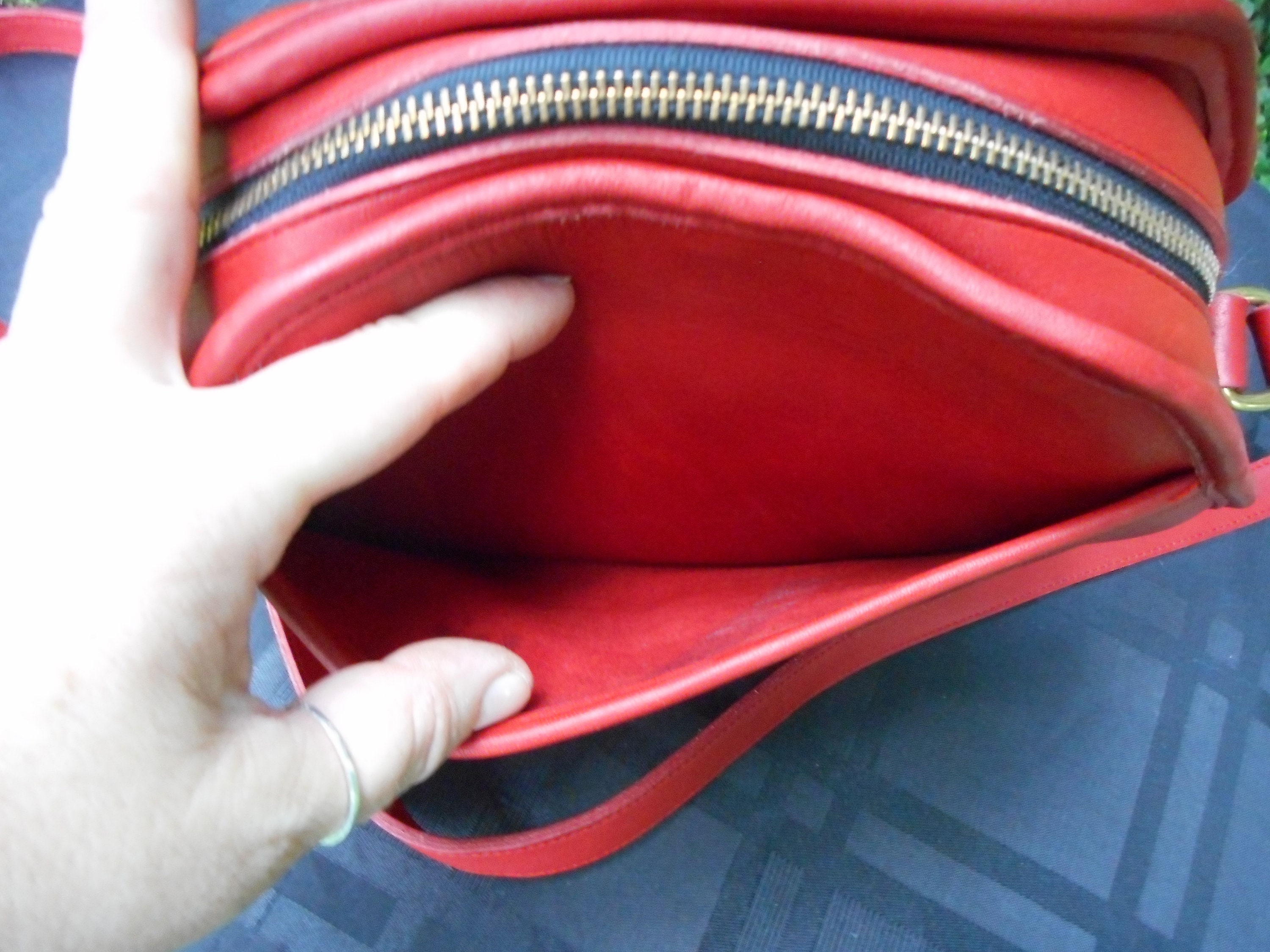 Vintage Coach Cooper Zip Bag 9922 in Red Free US Shipping - Etsy