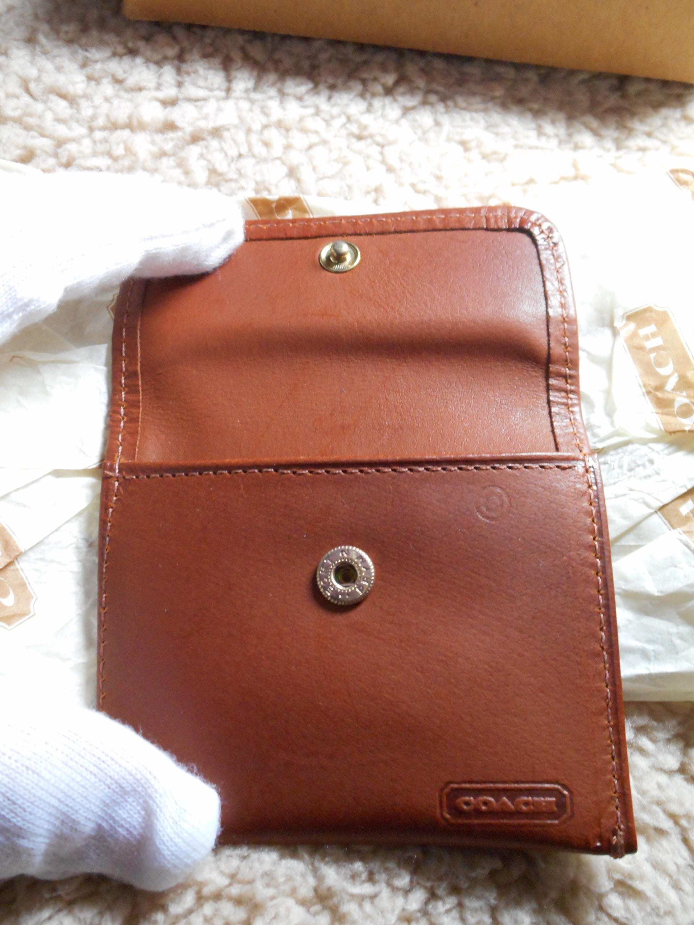 Vintage Coach Flat Coin Case NIB, in British Tan Free US Shipping