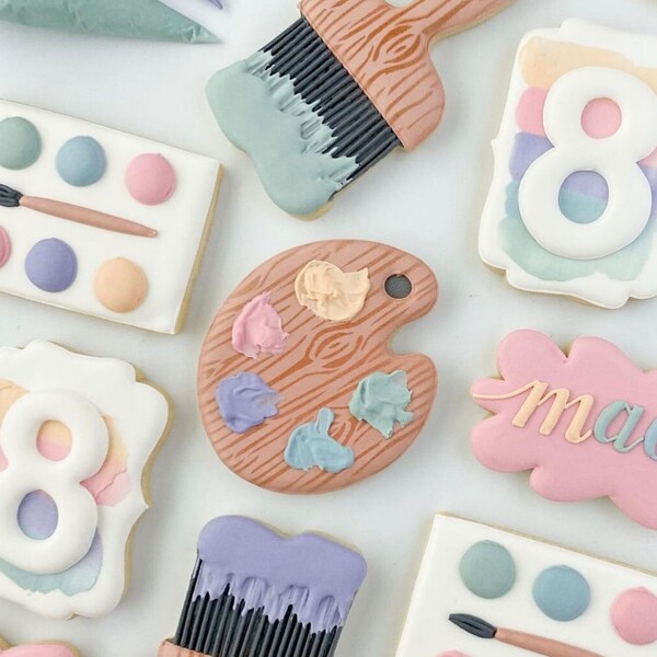 Paint Palette Cookie Etsy