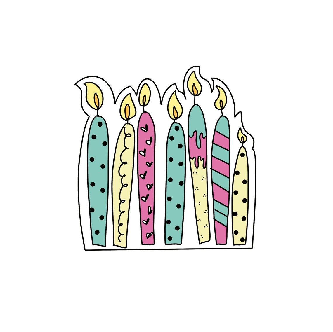 Happy Birthday Candles Cookie Cutter Etsy