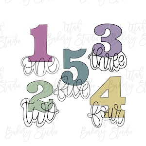 Number with Scripted Hand Lettering Cookie Cutter