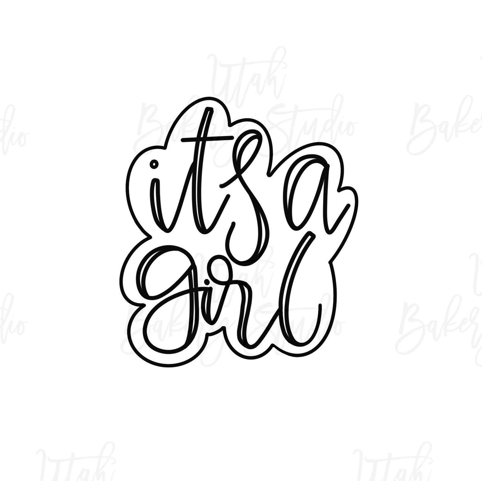 Its A Girl Baby Hand Lettering Cookie Cutter | Etsy