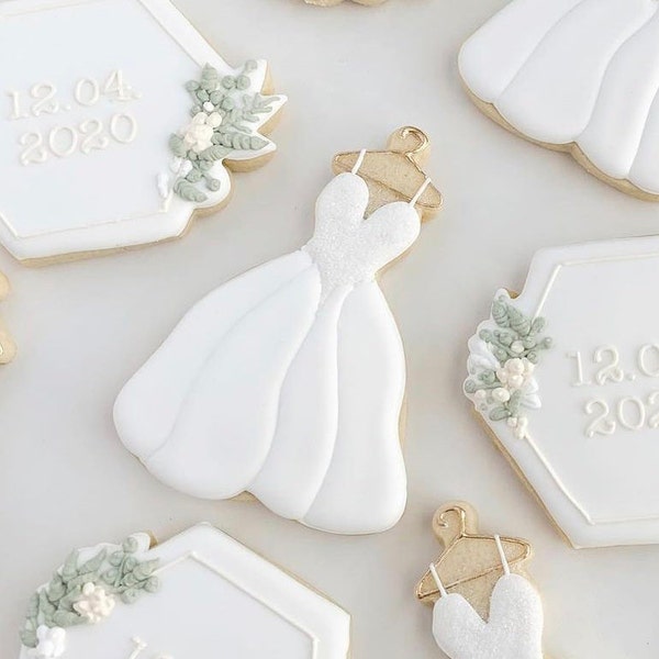 Cute Modern Wedding Dress Gown on Hanger Cookie Cutter