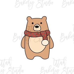 Christmas Bear with Scarf Cookie Cutter