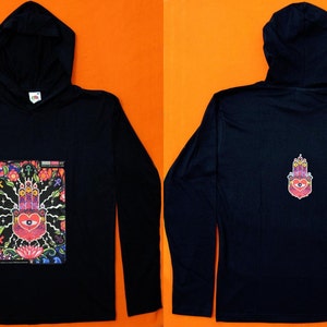 The Hand UV Black Light Fluorescent & Glow In The Dark Phosphorescent Psychedelic Psy Goa Trance Art Club Mens Hoodie image 8