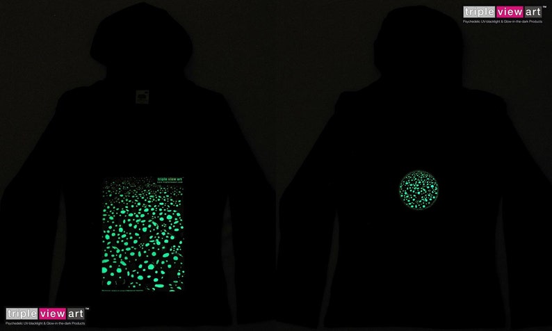 Mushrooms UV Black Light Fluorescent & Glow In The Dark Phosphorescent Psychedelic Psy Goa Trance Art Club Womens Hoodie image 5