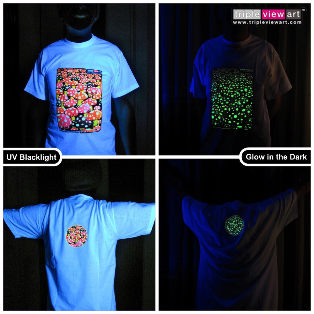 Mushrooms UV Black Light Fluorescent & Glow in the Dark