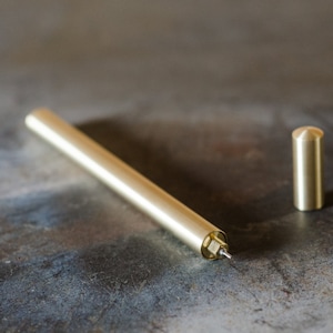 ATELEIA Solid Brass Pen (accepts Rollerball, Ballpoint, Fineliner, and Gel Pen refills) - Naturally Anti-microbial