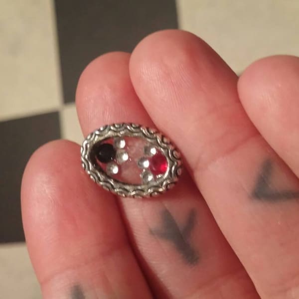 Black and Red Gem Bindi