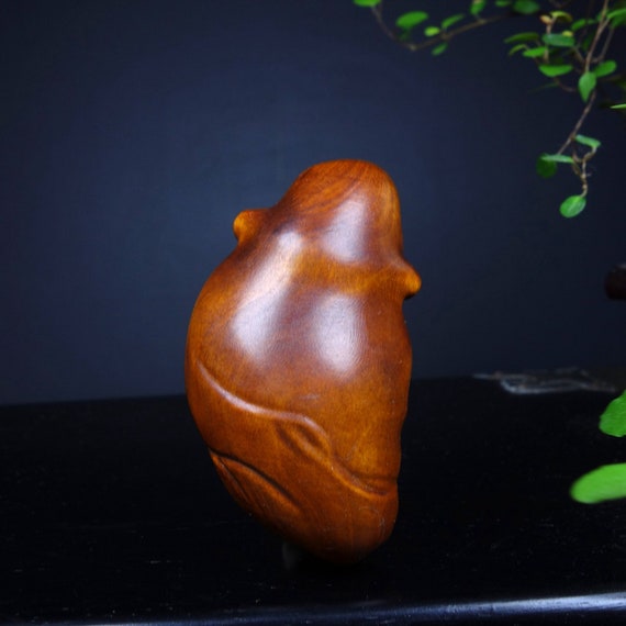 E8966 Chinese Boxwood Wood Carved Fortune Taoism … - image 5