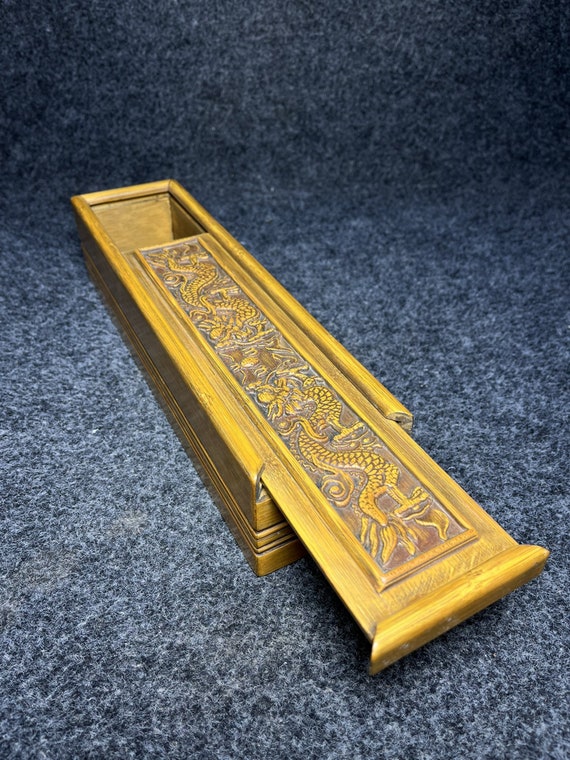 E7233 Vintage Chinese Bamboo Low Relief D=Fortune… - image 6
