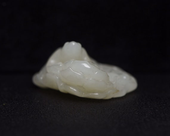 E7282 Chinese Natural White Hetian Jade Carved Fr… - image 6