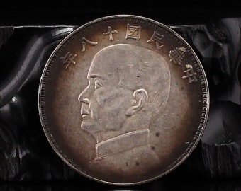 N1674 Vintage chinesische Münze aus reinem Silber