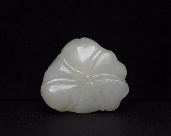 E7282 Chinese Natural White Hetian Jade Carved Fr… - image 2
