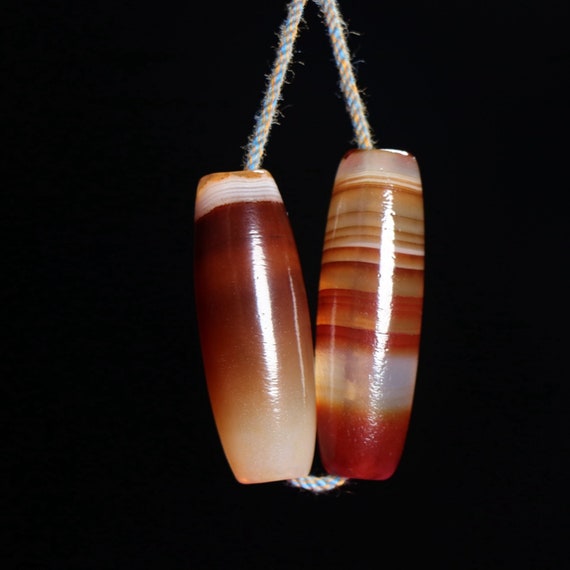 N1136 Two Chinese Agate Pendant - image 1