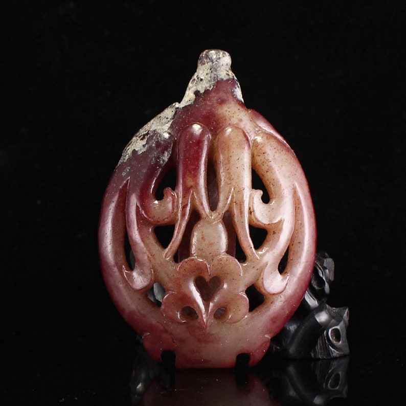 A5947 Vintage Chinese Hetian Jade Lucky Deer Head Belt Buckle