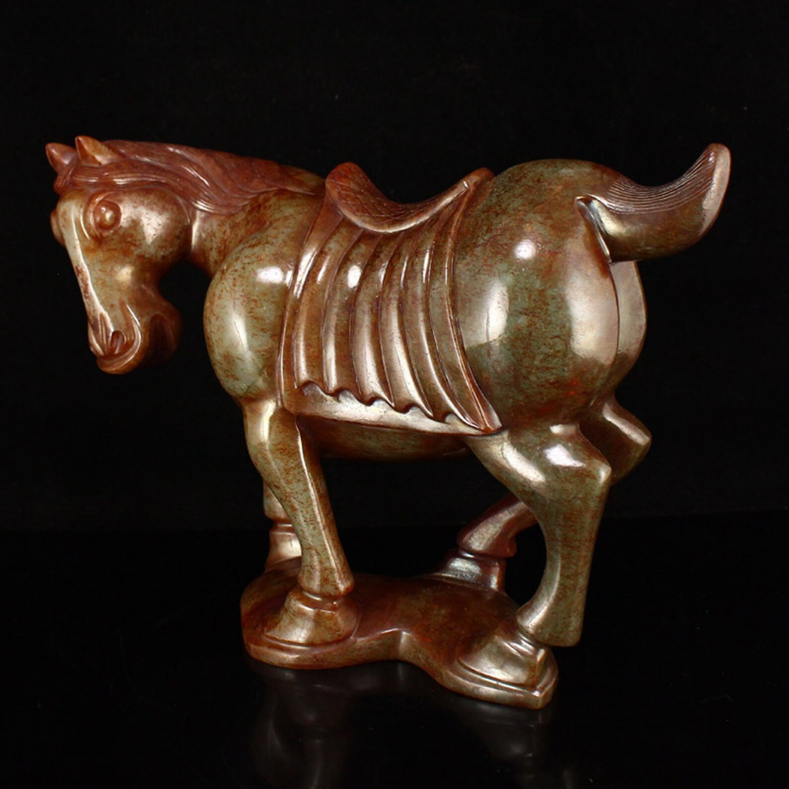 N3439 Superb Vintage Chinese Hetian Jade Horse Statue Etsy