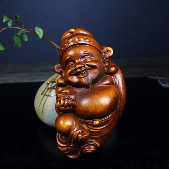 E8966 Chinese Boxwood Wood Carved Fortune Taoism … - image 7