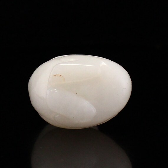 N0580 Chinese Natural Hetian Jade Carved Goose Pe… - image 7