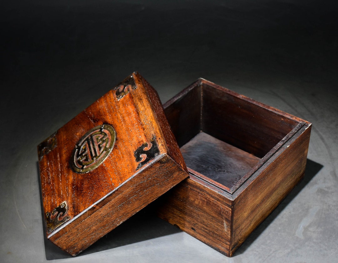 N0453 Chinese Huali Wood Inlay Copper Jewellery Box - Etsy