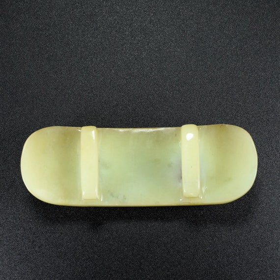 N1467 Vintage Chinese Hetian Jade Low Relief Chi … - image 9