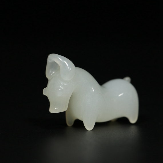 E9674 Chinese Natural Hetian Jade Carved Gourd & … - image 5
