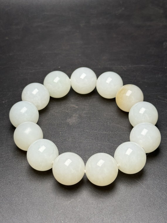 N0958 Superb Chinese Natural Hetian Jade Beads Br… - image 6