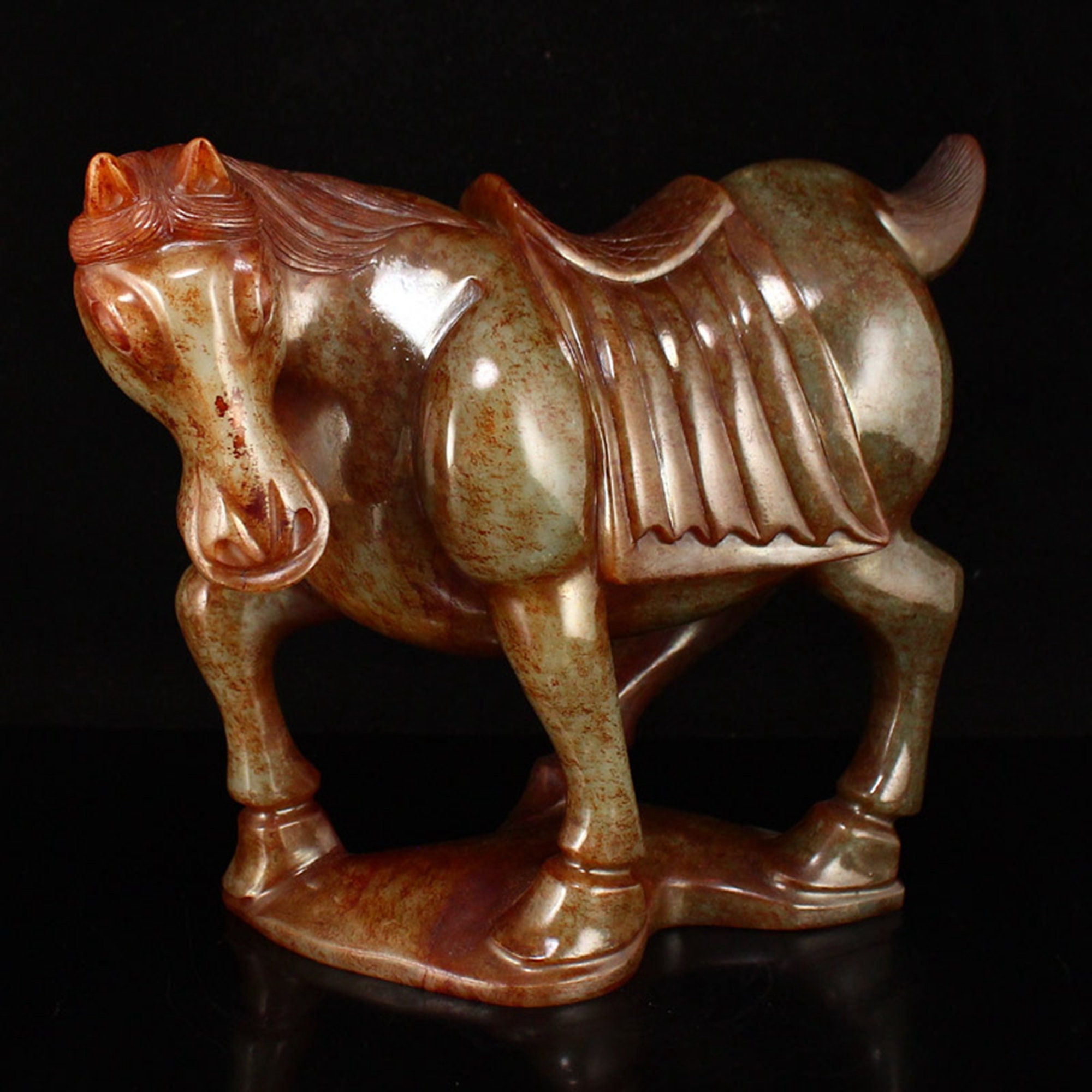 N3439 Superb Vintage Chinese Hetian Jade Horse Statue Etsy
