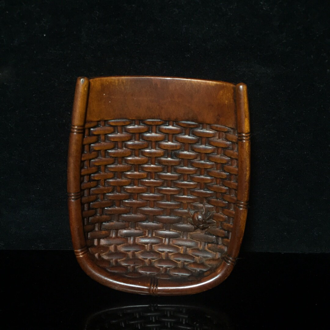 E6934 Old Chinese Natural Boxwood Wood Carved Dustpan & Spider Etsy