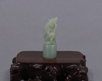 A6653 Chinese Hetian Jade Lucky Dragon Seal