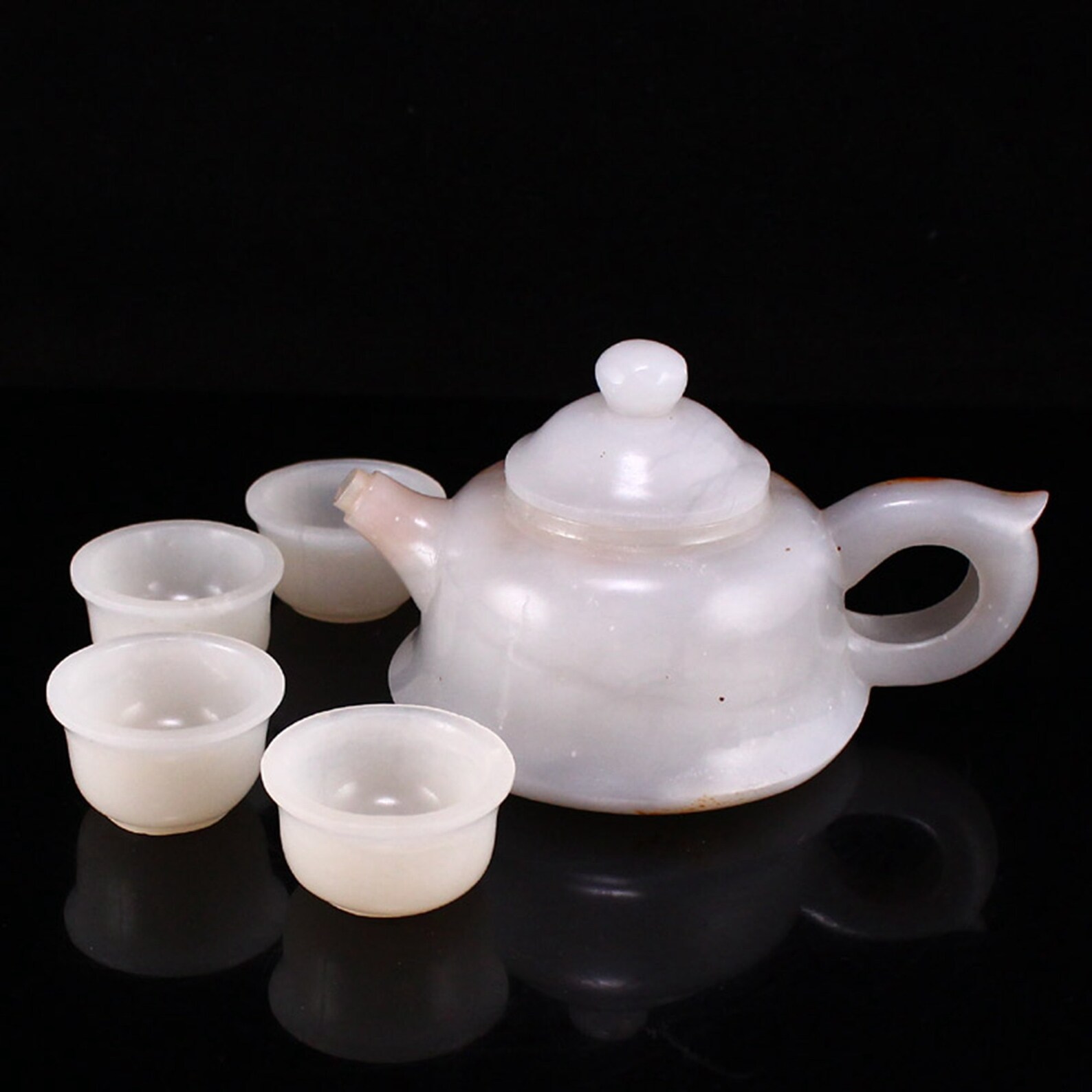 N3050 A Set Superb Chinese Hetian Jade Tea Set Etsy