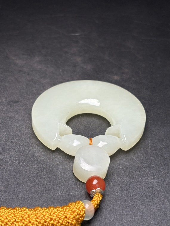 E8399 Chinese Natural White Hetian Jade Pendant - image 6