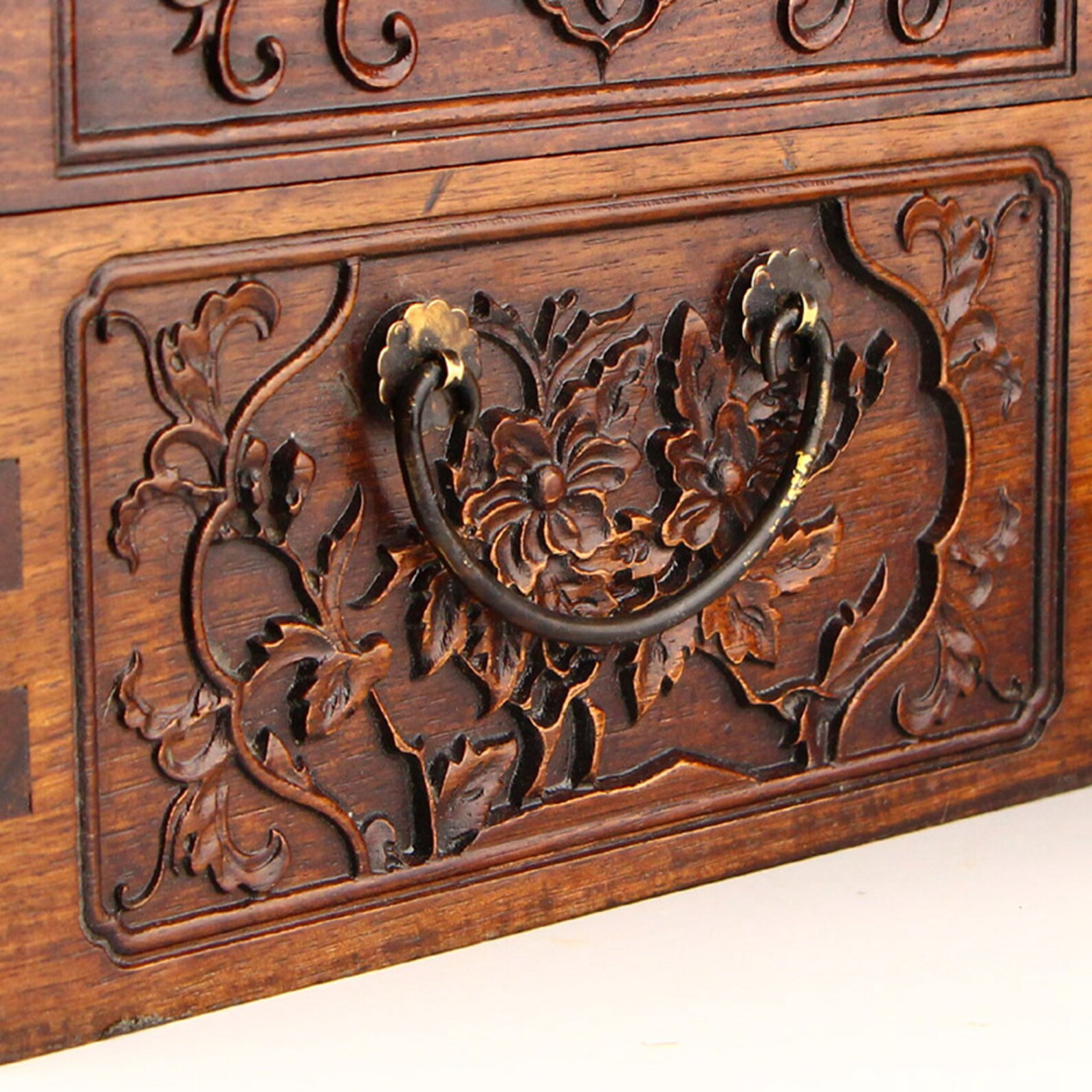 N3474 Openwork Vintage Chinese Zitan Wood Low Relief Double Etsy