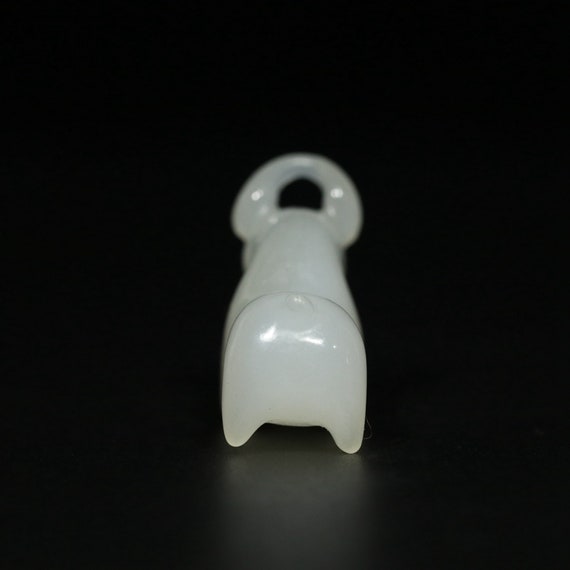 E9674 Chinese Natural Hetian Jade Carved Gourd & … - image 7