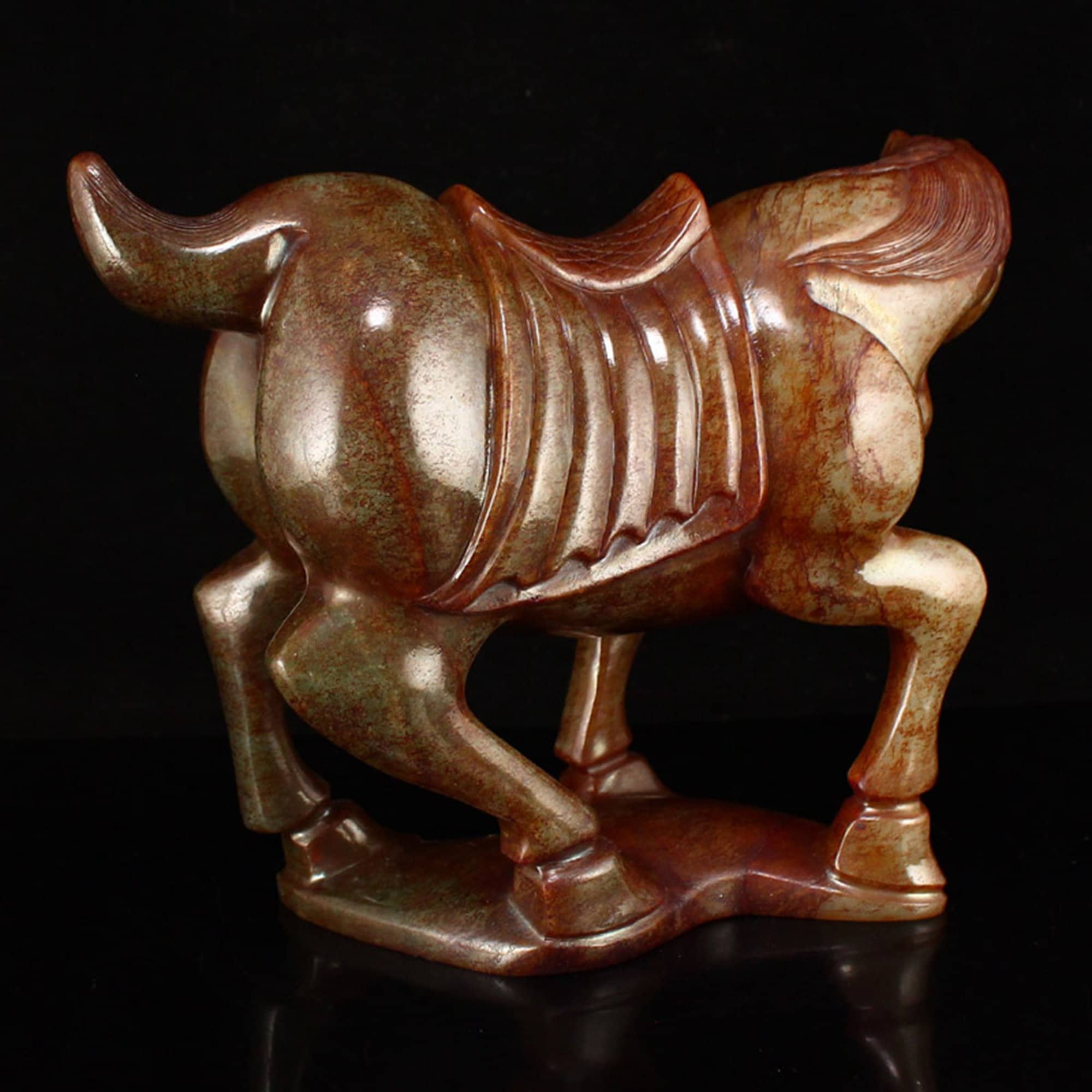 N3439 Superb Vintage Chinese Hetian Jade Horse Statue Etsy
