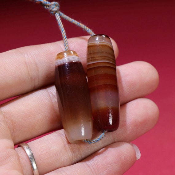 N1136 Two Chinese Agate Pendant - image 8