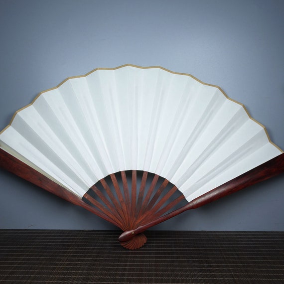 E9686 Chinese Zitan Wood & Xuan Paper Fan - image 7