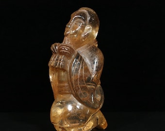 N1459 Statua di figura di cristallo cinese vintage