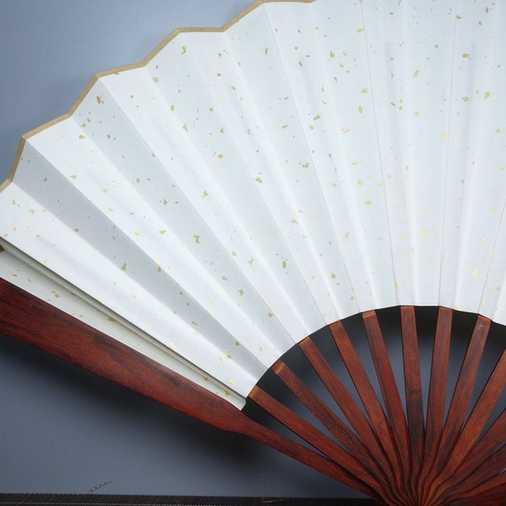 E9686 Chinese Zitan Wood & Xuan Paper Fan - image 6