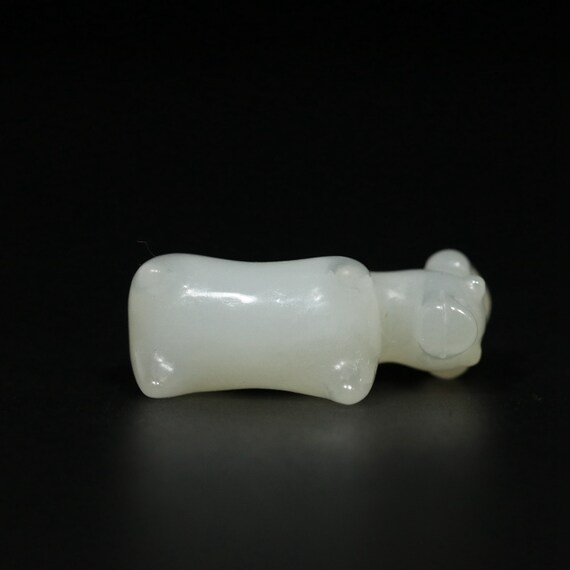 E9674 Chinese Natural Hetian Jade Carved Gourd & … - image 3