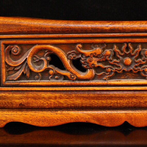 N4841 Almohada china vintage con forma de dragon doble de madera de boj Etsy Espana