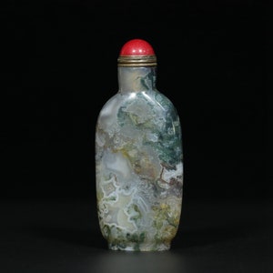 N0943 Beautiful Chinese Shuicao Agate Snuff Bottle