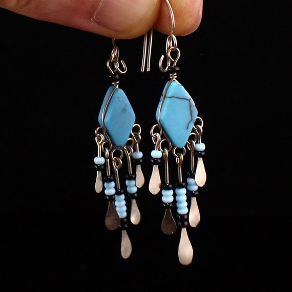 F0515 Handmade 925 Sterling Silver Turquoise Inca… - image 6