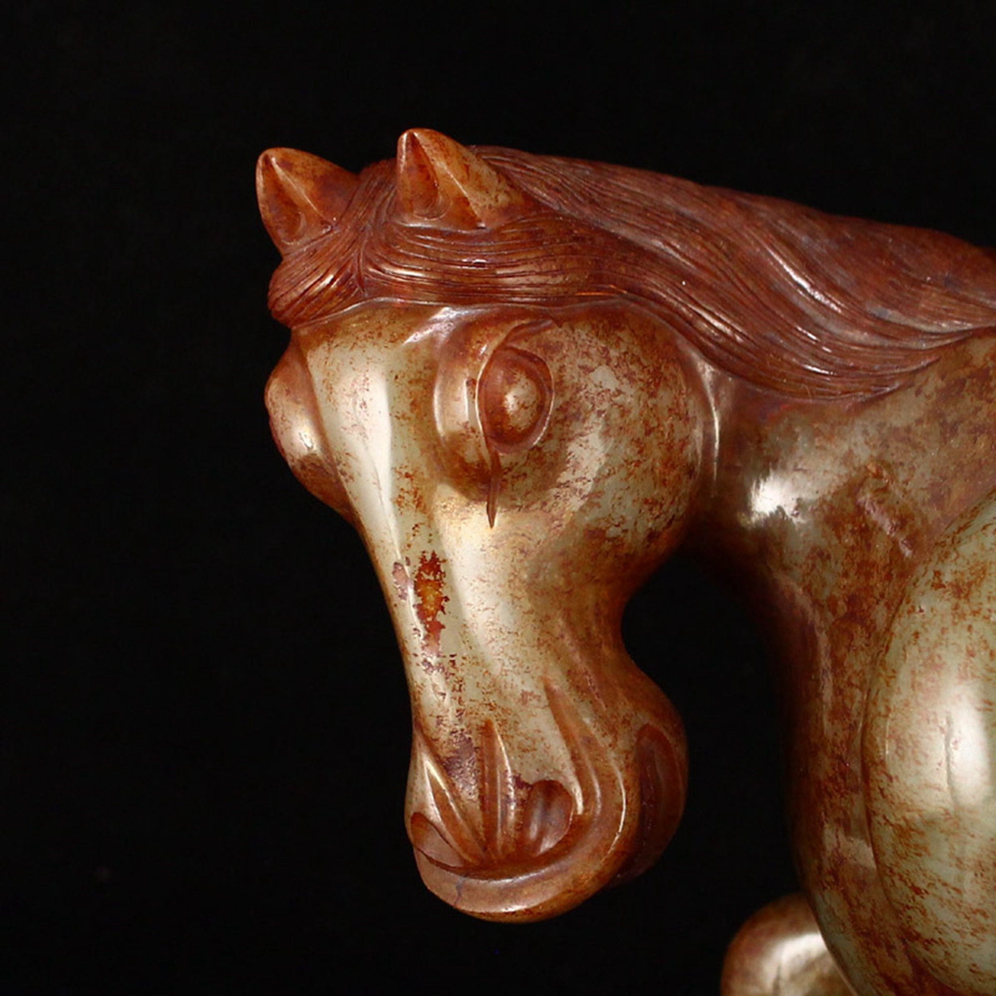 N3439 Superb Vintage Chinese Hetian Jade Horse Statue Etsy