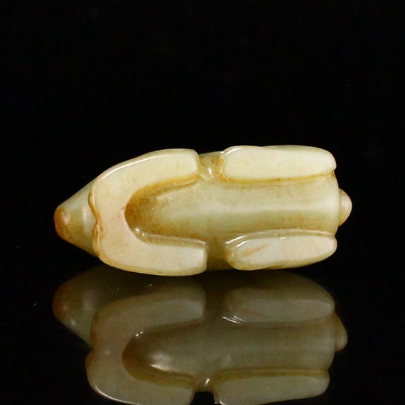 F0541 Vintage Chinese Hetian Jade Carved Rabbit P… - image 6