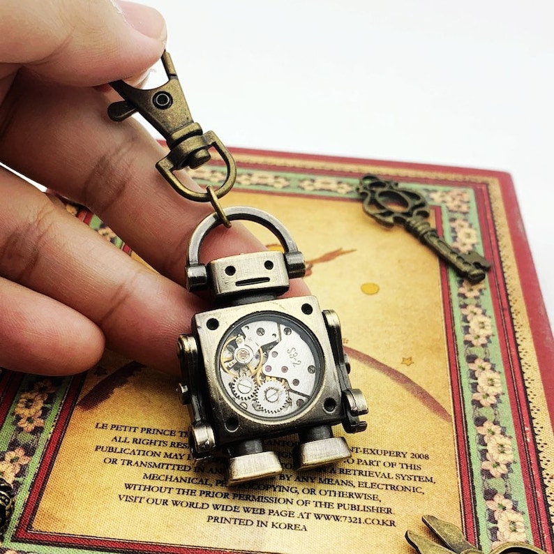 Robot keychain, Birthday gift, special gift,valentines gift,Christmas gift image 1