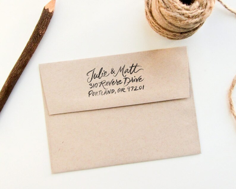 Rubber Stamp for Envelopes Return Address Custom Design Etsy